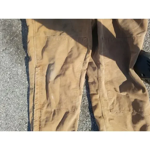 Vintage carhartt overalls 48x34 Distressed Brown Union Made In USA Discolored